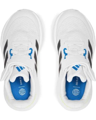 ADIDAS ZAPATILLAS NIÑOS RUNFALCON 3.0 EL K BLANCAS CON RAYAS NEGRAS Y VELCRO BLANCO