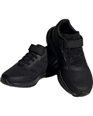 ADIDAS ZAPATILLAS NIÑOS RUNFALCON 3.0 EL K BLANCAS CON RAYAS NEGRAS Y VELCRO BLANCO