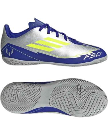 Sportivo ADIDAS  per Bambina e Bambino ZAPATILLAS F50 CLUB IN J MESSI FUTBOL SALA PLATA  AZUL