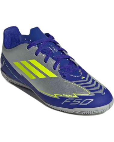 Sportivo ADIDAS  per Bambina e Bambino ZAPATILLAS F50 CLUB IN J MESSI FUTBOL SALA PLATA  AZUL