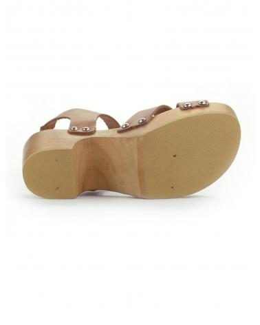 Sandalias ELI  de Niña y Niño SANDALIA TIRAS CRUZADAS MADERA CUERO  MARRON