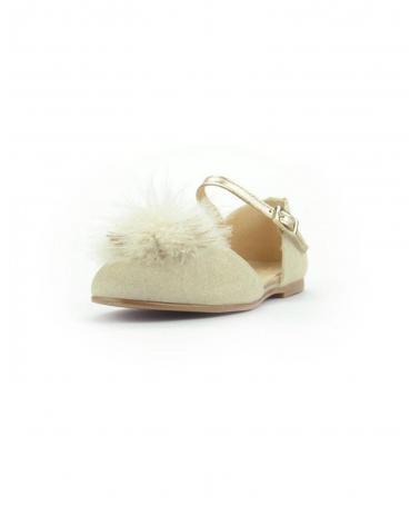 Zapatos OTRAS MARCAS  de Niña CLARYS ZAPATO LATERALES ABIERTOS ORO  PLUMAS