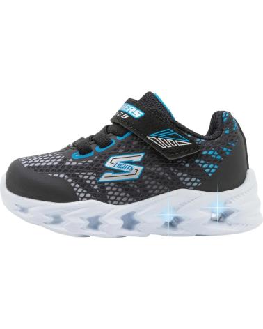 Deportivas SKECHERS  de Niña y Niño ZAPATILLAS LIGHTED GORE STRAP PARA NINOS UNISEX EN COLOR NEG  NEGRO