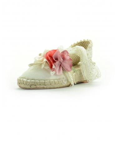 Zapatos De Niña OTRAS MARCAS ESPARDENA CINTAS FLOR CORAL  ROSA