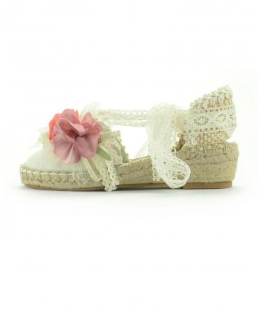 Zapatos De Niña OTRAS MARCAS ESPARDENA CINTAS FLOR CORAL  ROSA