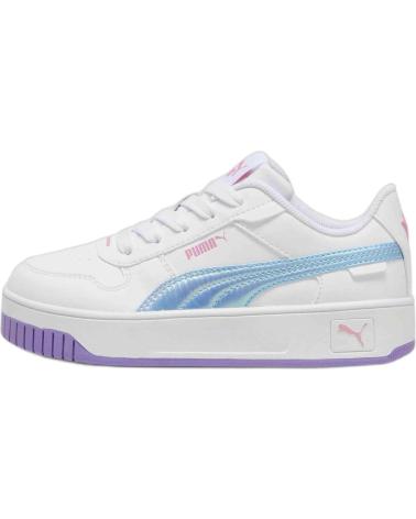 PUMA CARINA STREET 397976-01 - TÊNIS BRANCOS COM DETALHES LILÁS E AZUIS MULTICOLOR
