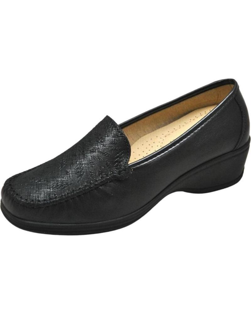 Mocassini per Donna LUMEL - MOCASIN MUY ANCHO PLANTILLA EXTRAIBLE LIGEROS F NEGRO