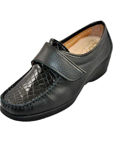 Schuhe LUMEL  für Damen - MOCASIN APERTURA VELCRO MUY ANCHO PLANTILLA EXTRA  NEGRO