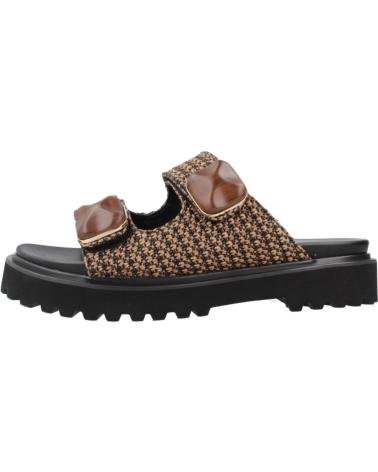 SANDÁLIAS FEMININAS NOA HARMON VILA - DESIGN TRANÇADO MARROM E PRETO NGRCUE