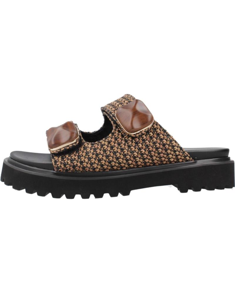 SANDÁLIAS FEMININAS NOA HARMON VILA - DESIGN TRANÇADO MARROM E PRETO NGRCUE