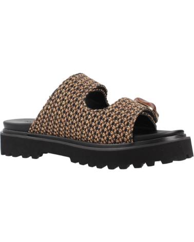 SANDÁLIAS FEMININAS NOA HARMON VILA - DESIGN TRANÇADO MARROM E PRETO NGRCUE