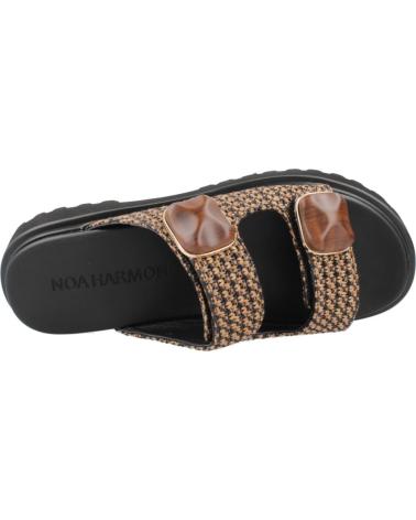 SANDÁLIAS FEMININAS NOA HARMON VILA - DESIGN TRANÇADO MARROM E PRETO NGRCUE