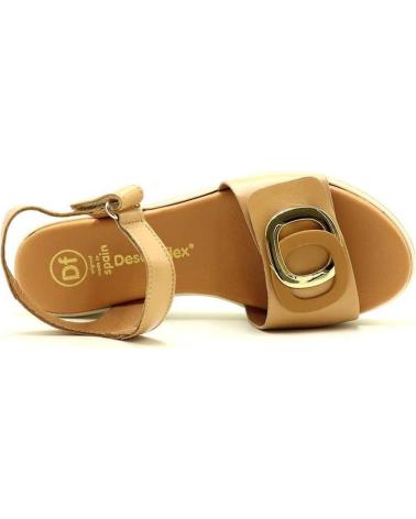 Sandalias DESCANFLEX  de Mujer SANDALIA VELCRO CON APLIQUE 21120  CAMEL