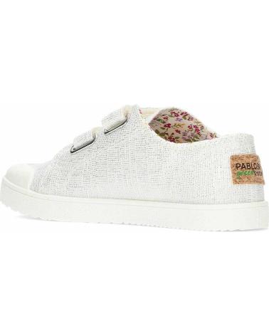 Deportivas PABLOSKY  de Niña ZAPATILLAS DE LONA BAREFOOT 980050  BLANCOPLATA