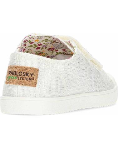 Deportivas PABLOSKY  de Niña ZAPATILLAS DE LONA BAREFOOT 980050  BLANCOPLATA