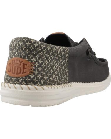 Zapatos HEY DUDE  de Hombre MOCASINES HOMBRE MODELO WALLY FUNK BLOCK PRINT COLOR GRIS BL  BLKEGR