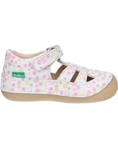 Sandali KICKERS  per Bambina 1215022-10-0 KICK SUSHYK LT COW NAPPAPRINT  33 BLANC IMPRIME F