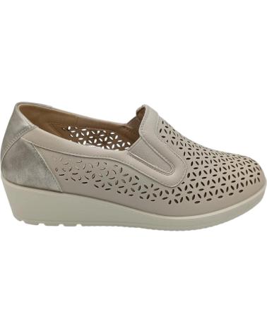 Zapatos de cuña DAVINIA  de Mujer ZAPATO CALADO MOCASIN  BEIGE