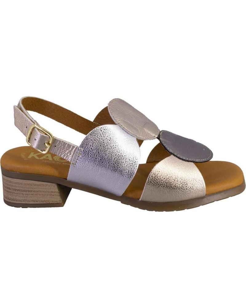 Sandalias KAOLA  de Mujer 2684METAL SANDALIAS DE MUJER PIEL  PLATINO