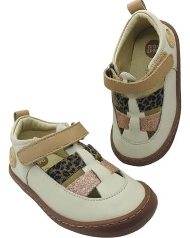 Sandalen GIOSEPPO  für Mädchen SANDALIA CANGREJERA BAREFOOT NINA CLEARFIELD 75025  BEIG