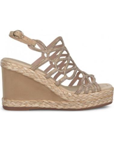 Woman Sandals ALMA EN PENA SANDALIA CON CUNA TRENZADA Y PEDRERIA  SUEDE TAUPE