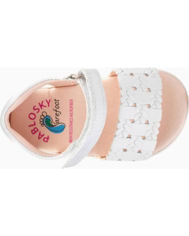 Sandales PABLOSKY  pour Fille SANDALIA DE PIEL CON TALON CERRADO BEBE PARA NINA  BLANCO
