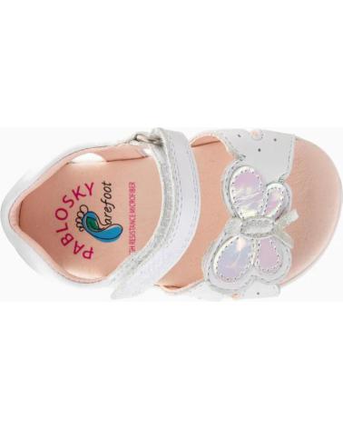 Sandales PABLOSKY  pour Fille SANDALIA DE PIEL CON TALON CERRADO BEBE PARA NINA  BLANCO