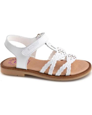 Sandales PABLOSKY  pour Fille SANDALIA DE PIEL PLANA PARA NINA 438700 COLOR BLAN  BLANCO