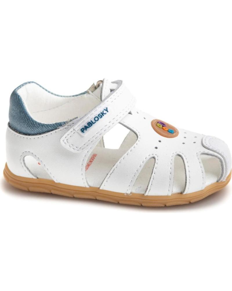 Deportivas PABLOSKY  de Niño SANDALIA DE PIEL RESPETUOSA PARA NINO 051802 COLOR  BLANCO