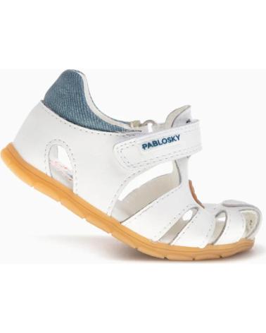 Deportivas PABLOSKY  de Niño SANDALIA DE PIEL RESPETUOSA PARA NINO 051802 COLOR  BLANCO