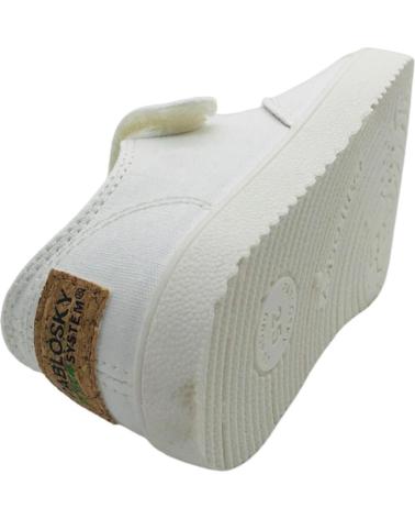 BASKETS TOILE BAREFOOT UNISEXES BLANCHES PABLOSKY 979900 À FERMETURE ADHÉRENTE BLANCO