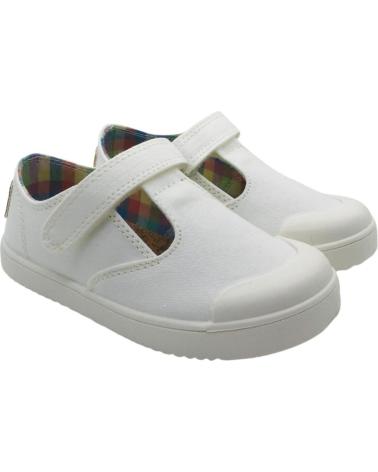 BASKETS TOILE BAREFOOT UNISEXES BLANCHES PABLOSKY 979900 À FERMETURE ADHÉRENTE BLANCO