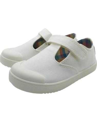 BASKETS TOILE BAREFOOT UNISEXES BLANCHES PABLOSKY 979900 À FERMETURE ADHÉRENTE BLANCO