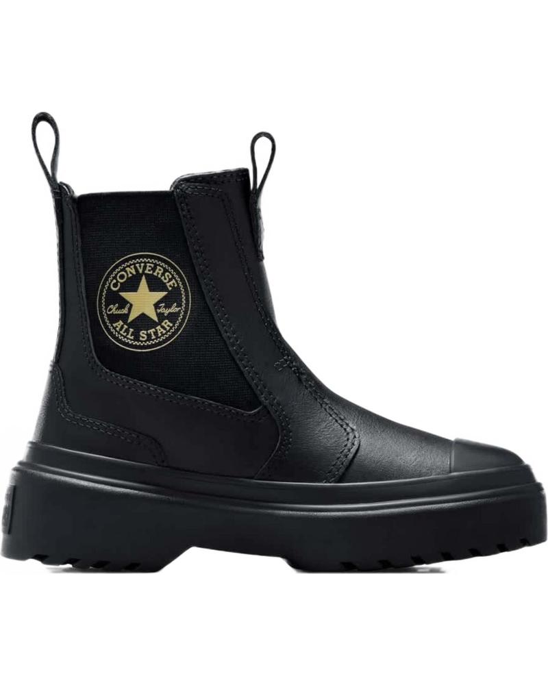 Botas de Niña y Niño CONVERSE CALZADO MARCA MODELO CHUCK TAYLOR ALL STAR CHELSEA LUGGED PA NEGRO