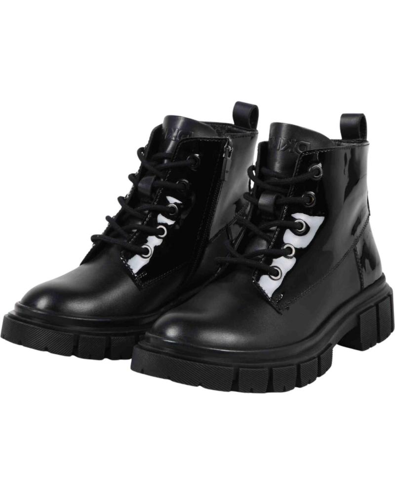 DKNY D6087809B BLACK LEATHER BOOTS WITH MULTICOLOR ZIPPER MULTICOLOR