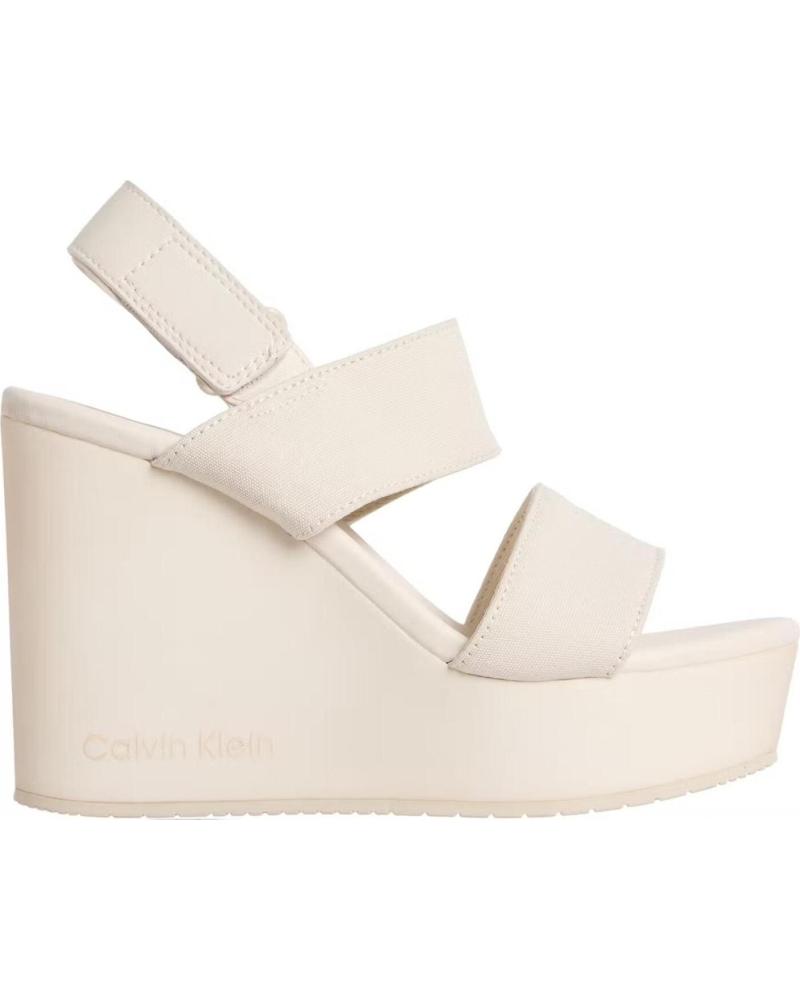 Sandali CALVIN KLEIN  per Donna WEDGE SANDAL WEBBING IN  BEIGE