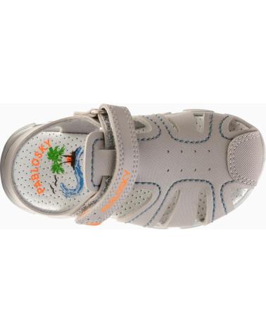 Sandales PABLOSKY  pour Garçon SANDALIA DE PIEL CON VELCRO Y PUNTERA REFORZADA PA  GRIS