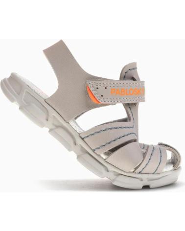 Sandales PABLOSKY  pour Garçon SANDALIA DE PIEL CON VELCRO Y PUNTERA REFORZADA PA  GRIS