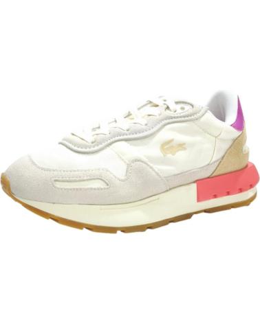Zapatillas deporte LACOSTE  pour Femme DEPORTIVO CASUAL DE SERRAJE Y TELA CON SUELA DE GOMA  BLANCO ROSA