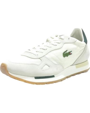 Zapatillas deporte LACOSTE  pour Homme DEPORTIVO CASUAL DE SERRAJE Y TELA CON SUELA DE GOMA  BLANCO VERDE