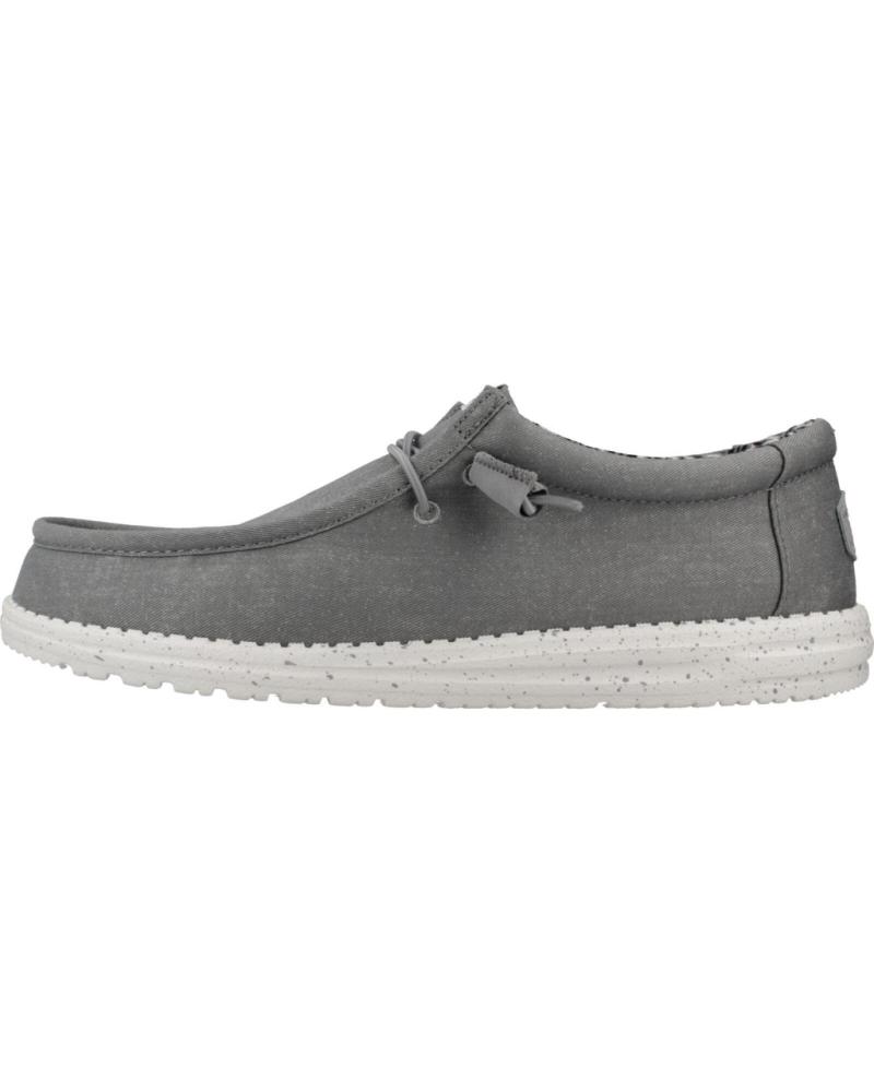 Zapatos de Hombre HEY DUDE INFORMALES HOMBRE MODELO WALLY CANVAS COLOR GRIS GREY GREY