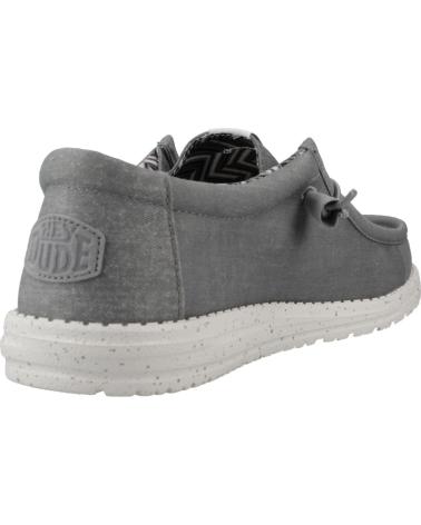 Zapatos de Hombre HEY DUDE INFORMALES HOMBRE MODELO WALLY CANVAS COLOR GRIS GREY GREY