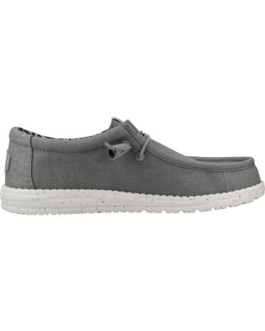 Zapatos de Hombre HEY DUDE INFORMALES HOMBRE MODELO WALLY CANVAS COLOR GRIS GREY GREY