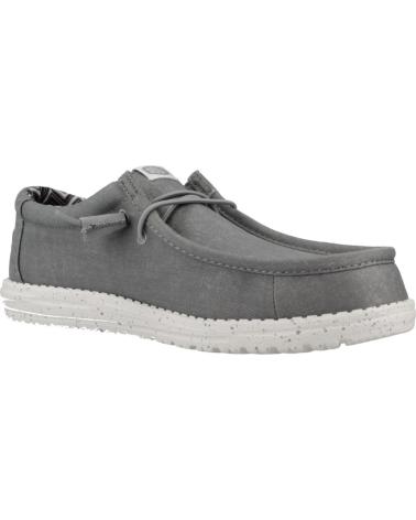 Zapatos de Hombre HEY DUDE INFORMALES HOMBRE MODELO WALLY CANVAS COLOR GRIS GREY GREY