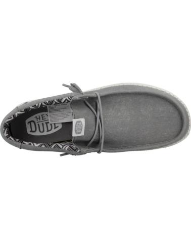 Zapatos de Hombre HEY DUDE INFORMALES HOMBRE MODELO WALLY CANVAS COLOR GRIS GREY GREY