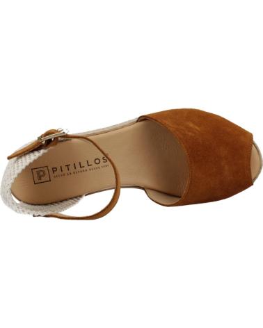 Sandales PITILLOS  pour Femme ALPARGATAS MUJER MODELO 10590P COLOR MARRON  CUERO