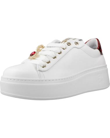 GIO PIA300A - WOMEN'S CASUAL TRAINERS WHITE WITH RED DETAIL WHITE