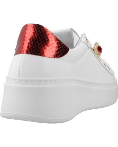GIO PIA300A - WOMEN'S CASUAL TRAINERS WHITE WITH RED DETAIL WHITE