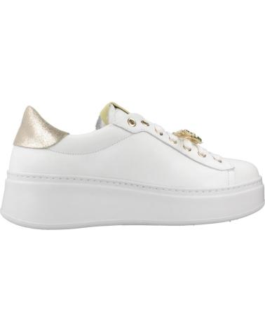 GIO PIA318A - WOMEN'S CASUAL TRAINERS WHITE WITH GOLD DETAIL BIANCO