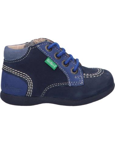 Sapatos KICKERS  de Menino 830620-10 BABYSTAN ZIP NUBUCK  103 MARINE BLEU TRI